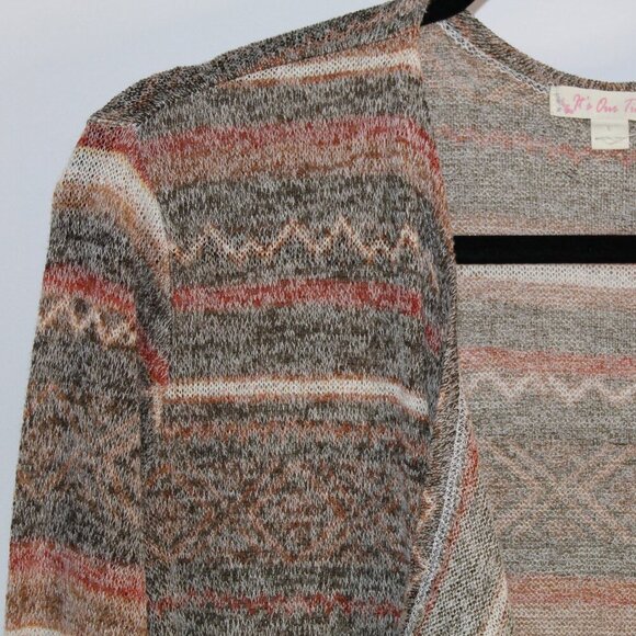 It's Our Time multicolor open flutter-front duster style cardigan L - Picture 4 of 7